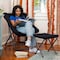 Flash Furniture Archer 28-in Oversized Faux Fur Folding Saucer Chair w/Folding Ottoman, Black Faux Fur/Black Frame FV-FSC-027-FR-BK-BK-GG - alternate 8
